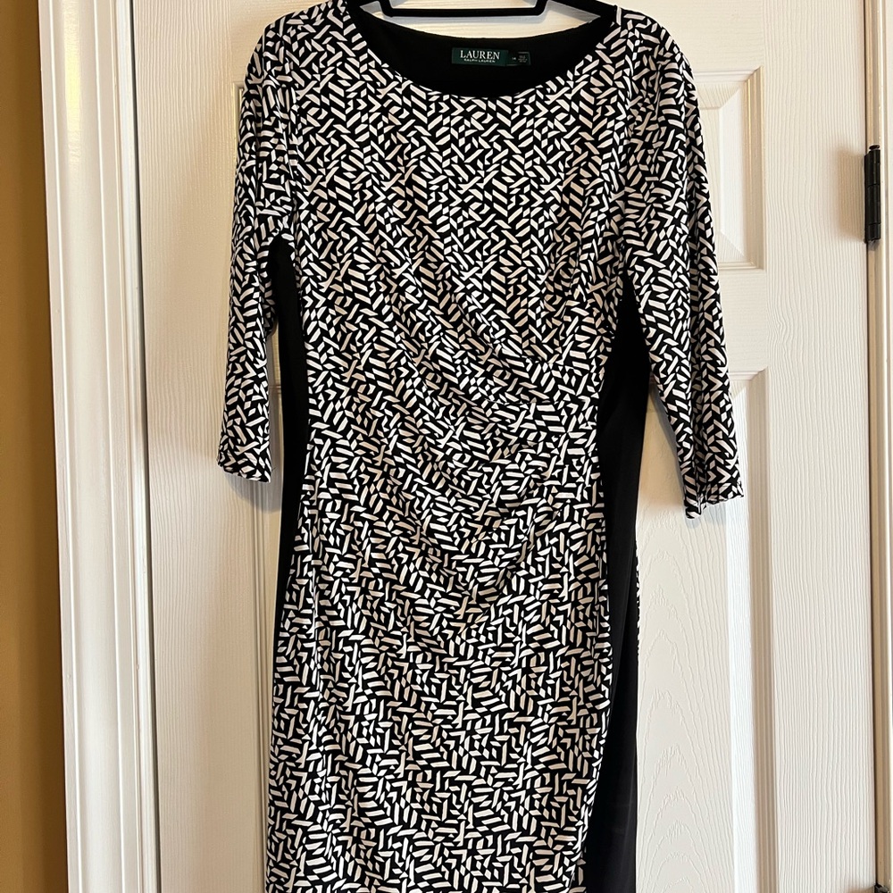 Ralph Lauren Black and White Geometric Dress